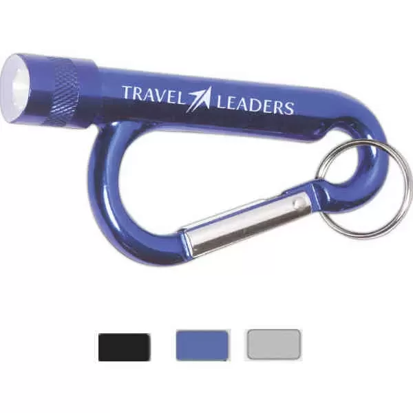 Metal carabiner flashlight with