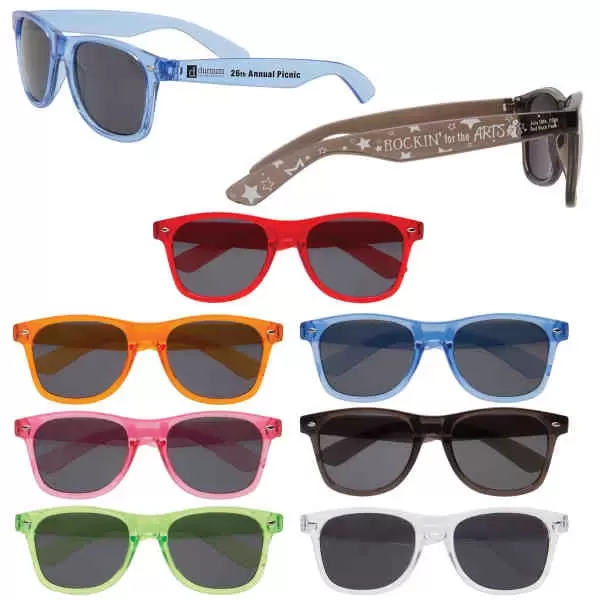 Translucent sunglasses with shatter