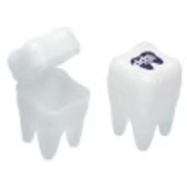 White tooth shaped container