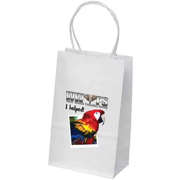 White kraft paper shopper