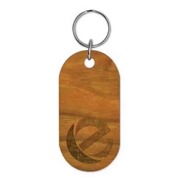Wooden key tag with