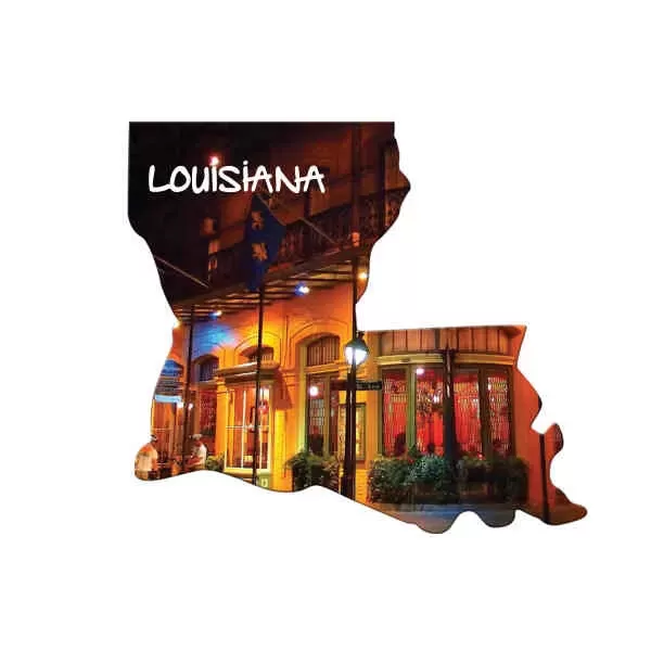 Louisiana State shaped hand