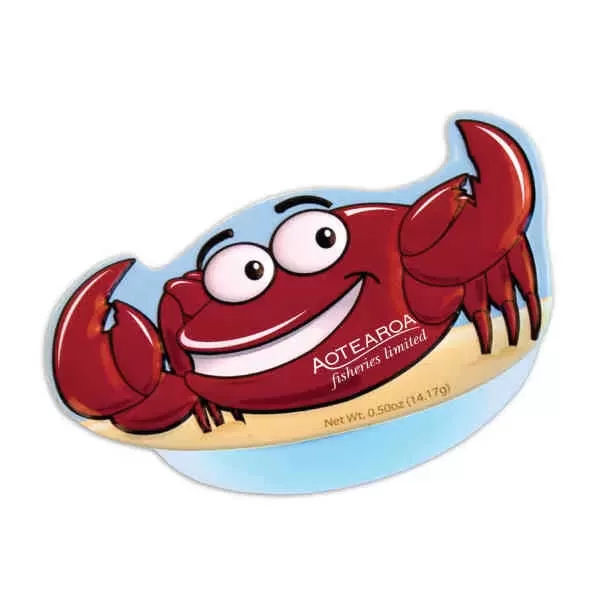 Crab-shaped tin filled with