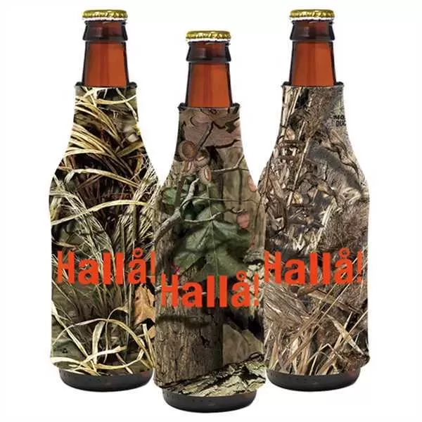 Trademark camouflage bottle insulator,