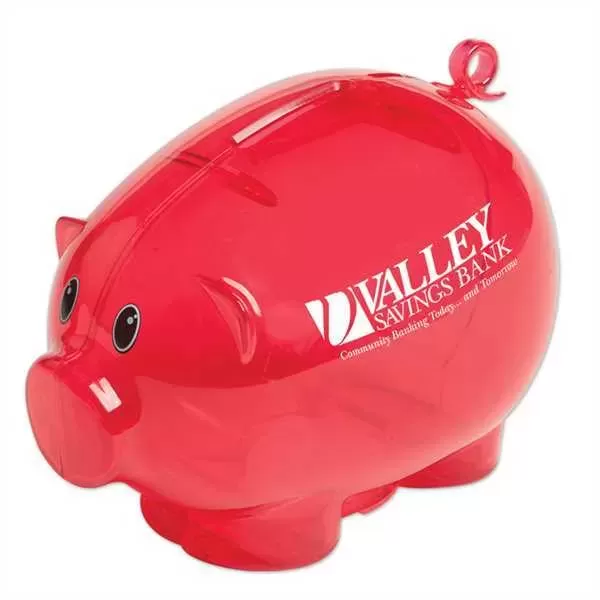 Piggy bank. Tail moves