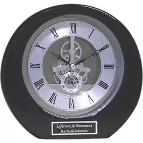 Silver accent round clock