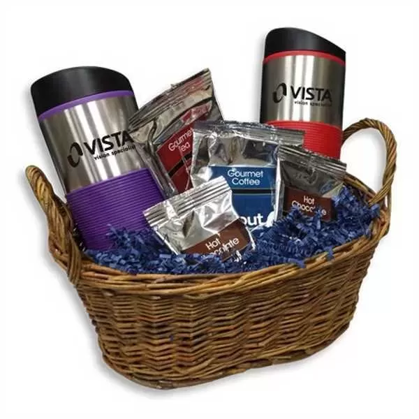 Gift basket with coffee,