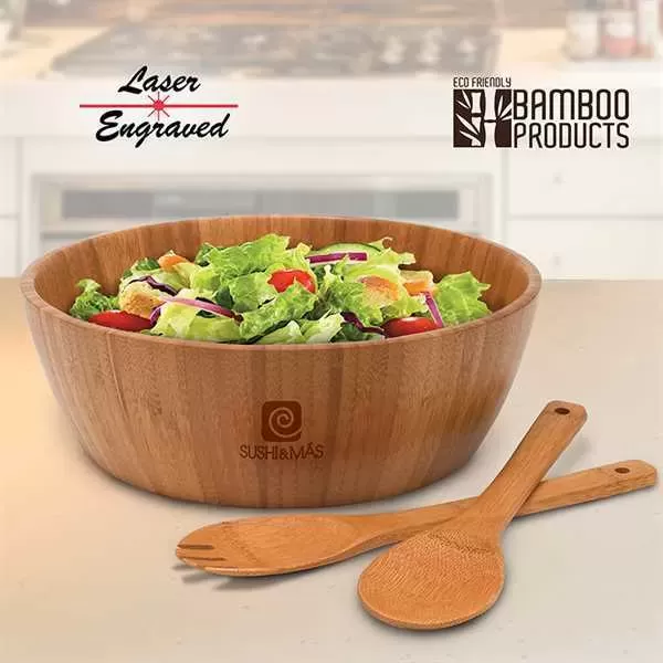 Bamboo salad bowl for