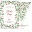 Watercolor Christmas Holly invitation