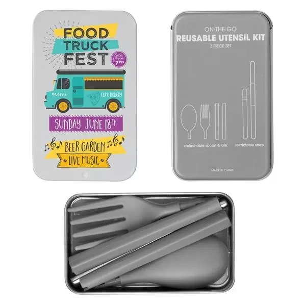 Travel utensil set in