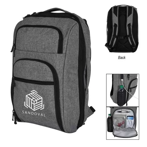 Heathered RFID laptop backpack