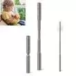 Expandable stainless steel straw