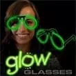 Glowing plastic eyeglasses in