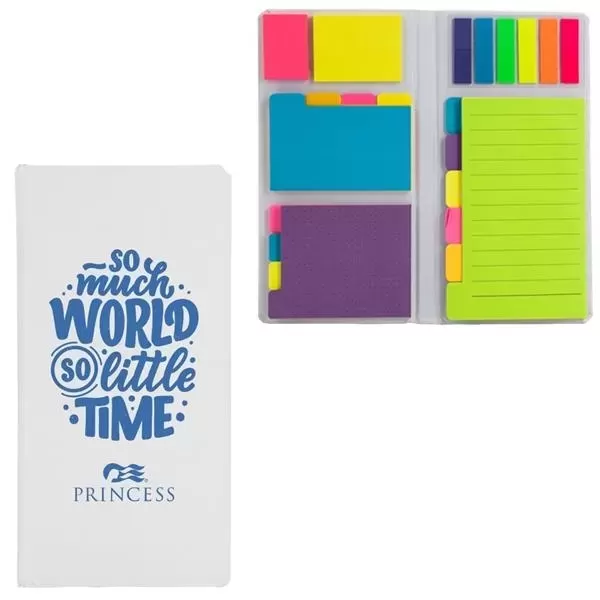 Notepad with multi-colored sticky