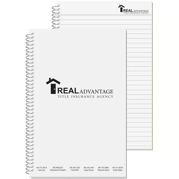 Stenographer notebook with clear