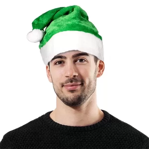 Green plush Santa Clauscap