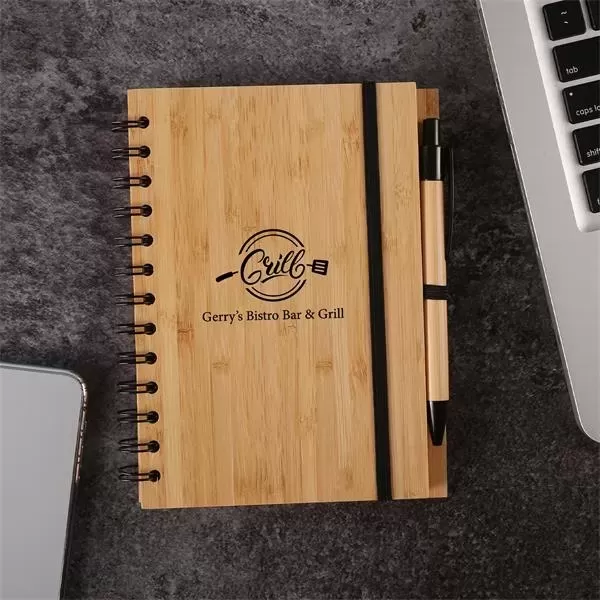 Bamboo cover notebook 