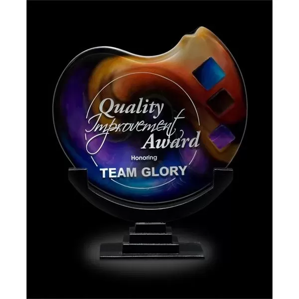 ArtGlass multi-colored award with