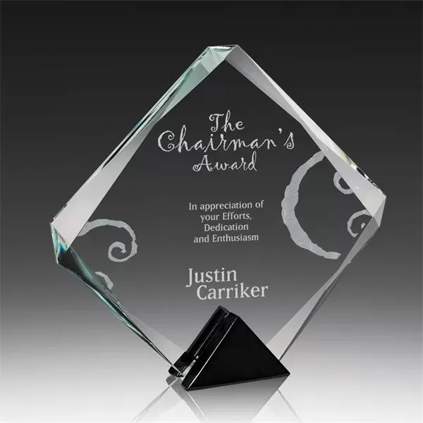 Starphire glass award with