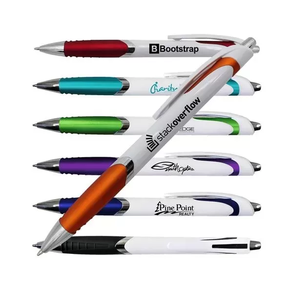 White retractable pen with