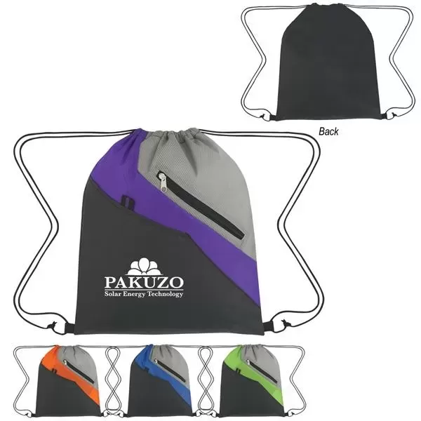 Drawstring backpack with front