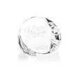 Clear optical crystal paperweight.