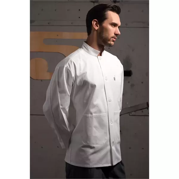 White single-breasted server coat