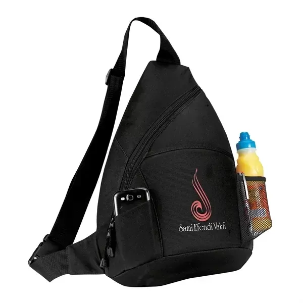 Sling backpack with diagonal