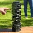 A stacking wood block