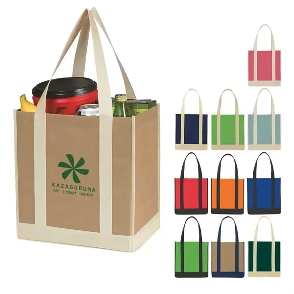 Non-Woven Two-Tone Shopper Tote