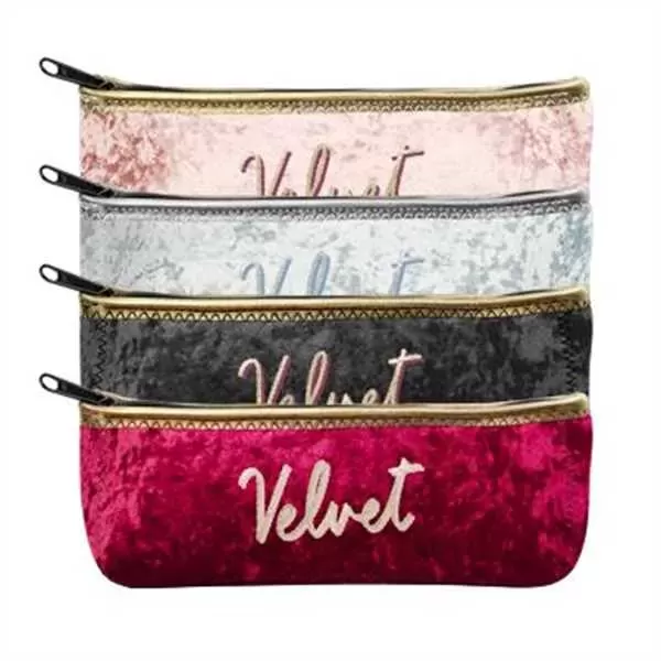 Velvet neoprene storage pouch