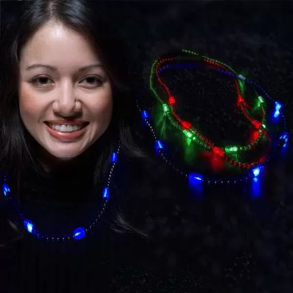 LED beaded necklaces with