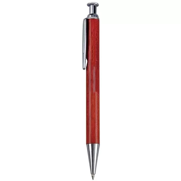 Wooden click-action ballpoint pen