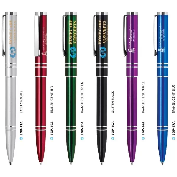 Aluminum metal click-action pen