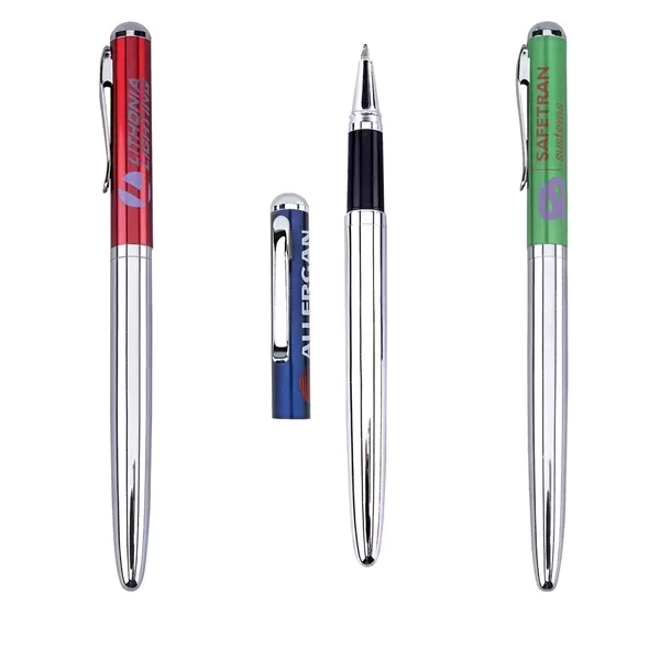 Metal cap-off rollerball pen