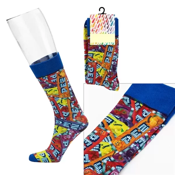 Custom one-size-fits-most crew socks