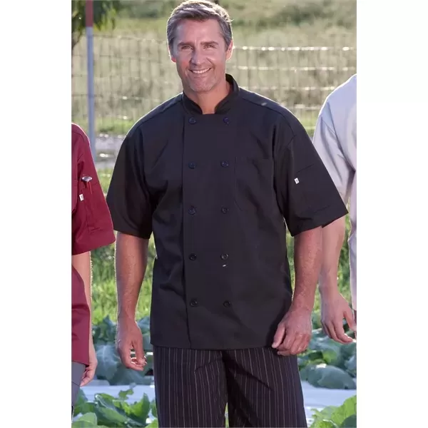 Short-sleeved black chef coat