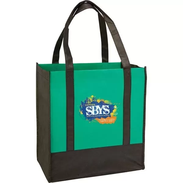 Two-tone grocery tote bag