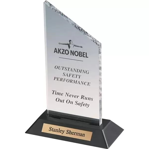 Clear acrylic award on