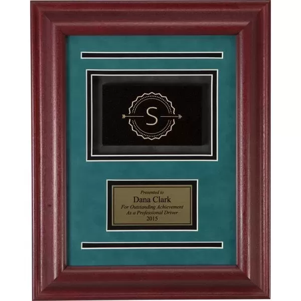 Framed award with rosewood