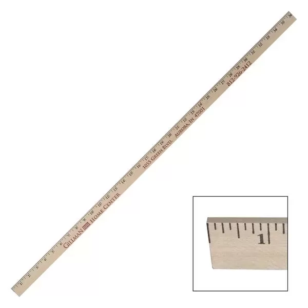 Natural wood yardstick made