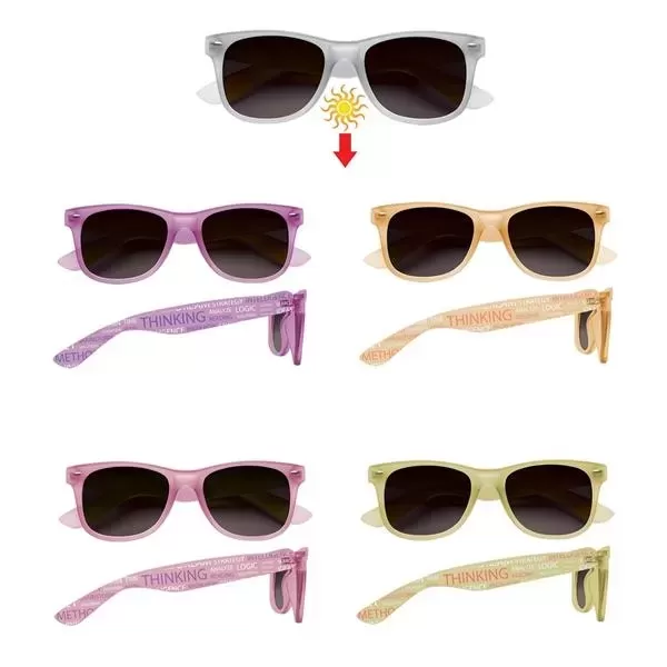 Color change sunglasses with