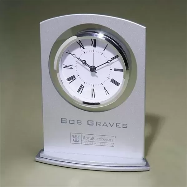 Silver arc clock, silver