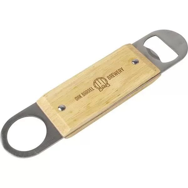 Wooden paddle bottle opener