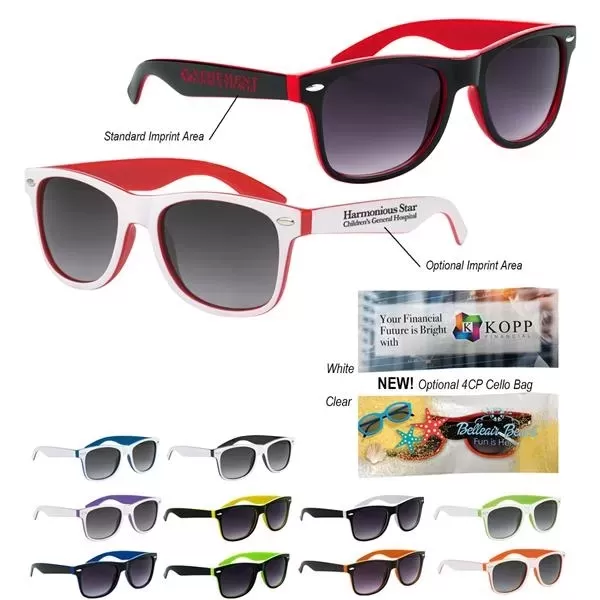 Two-tone sunglasses made of