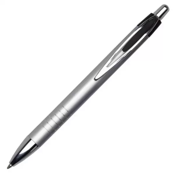 Metal click-action ballpoint pen.
