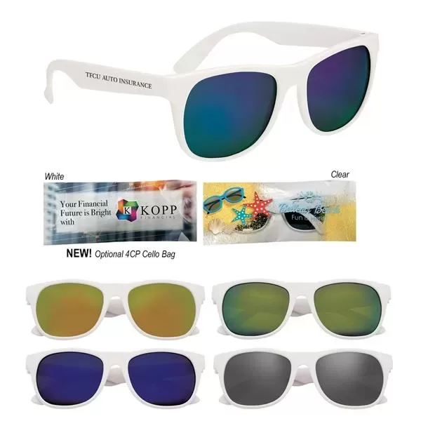 Rubberized sunglasses with mirrored