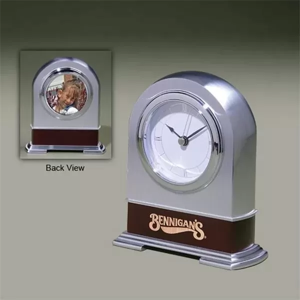 Solid brushed metal clock