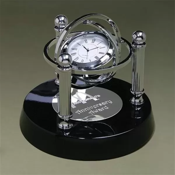 Silver accent clock on