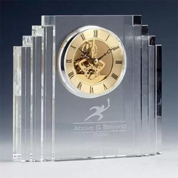 Optical crystal mantel clock